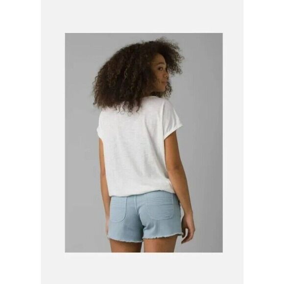 Prana Ocupas Popover Soft White Semi-Sheer Organic Cotton Blend Top Small - Picture 2 of 10